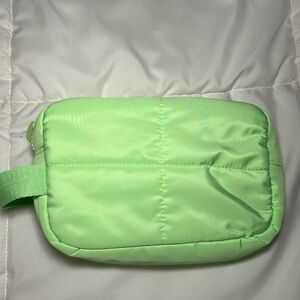 Ulta Beauty Puffer Soft Zipper Cosmetics Pouch Neon Green